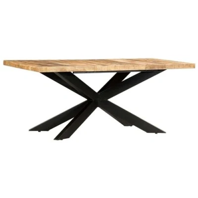 Afbeelding van vidaXL Eettafel 180x90x76 cm massief ruw mangohout