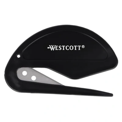 Afbeelding van Westcott briefopener kunststof met scherp mesje zwart AC E29699