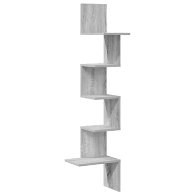 Afbeelding van vidaXL Hoekwandschap 32x32x127,5 cm bewerkt hout grijs sonoma eiken