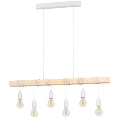 Afbeelding van EGLO Townshend Hanglamp E27 100 cm Wit/Bruin