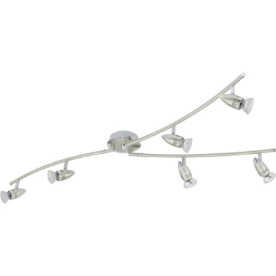 Afbeelding van EGLO Magnum Plafondspots 6 Lichts LED Nikkel Mat, Chroom