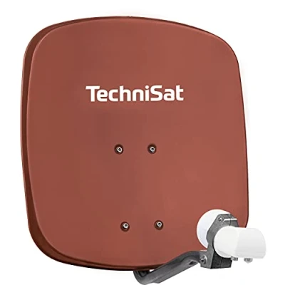 Image de TechniSat DigiDish 45 Satellite Bol, cm de miroir avec support mural et Twin LNB universel (deux participants) Smiley Jaune