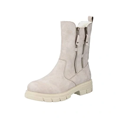 Afbeelding van Rieker Korte laarzen, Dames, Maat: 39, Beige Hoogwaardig imitatieleer