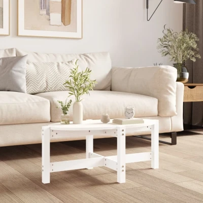 Afbeelding van Salontafel 87x48x35 cm massief grenenhout wit