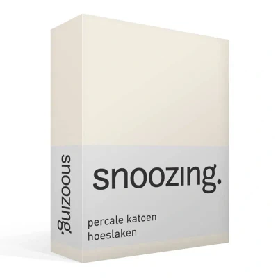 Afbeelding van Snoozing Hoeslaken Tweepersoons 120x200 cm Percale katoen Ivoor