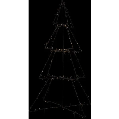 Afbeelding van kerstboom &quot;Foldy&quot; 170cm Ook geschikt voor buiten lichtkleur: Warm Wit met stekker Kerstdecoratie