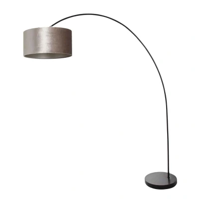 Afbeelding van Mexlite Booglamp Solva Zwart Velours Taupe