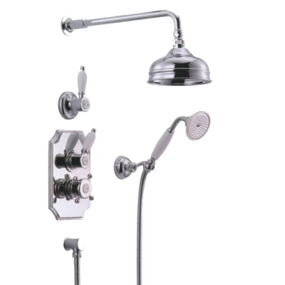 Afbeelding van Huber Victorian Thermostatische Inbouw Doucheset 20cm regendouche Chroom 1208679122
