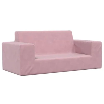 Afbeelding van Kinderbank 2 zits zacht pluche roze