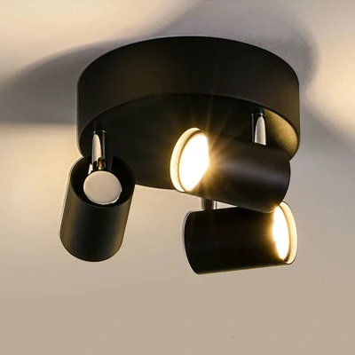 Afbeelding van Plafondspot Rond, 3 Lichts, Kantelbaar, GU10 Fitting, Zwart