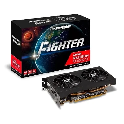Afbeelding van Powercolor AMD Radeon RX 6500 XT Videokaart Fighter 4 GB GDDR6 SDRAM PCIe HDMI, DisplayPort Overclocked