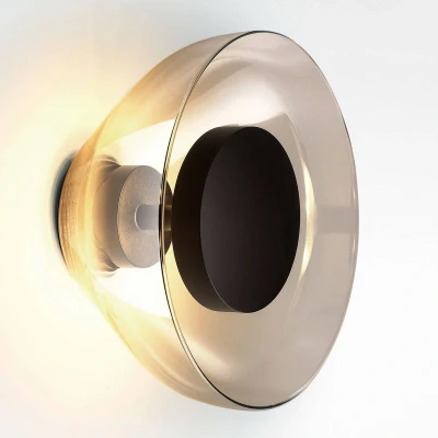 Afbeelding van MARSET Aura LED wandlamp, Ø 18 cm, rookgrijs