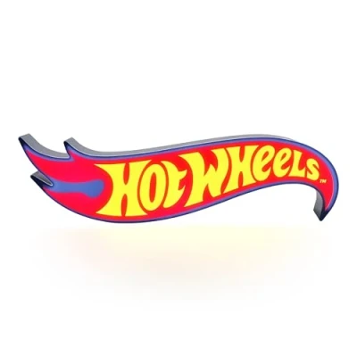 Afbeelding van Hot Wheels Logo Lamp Officieel gelicentieerd nachtlampje met race logo, speelkamerdecoratie en cadeau voor jongens meisjes, auto slaapkameraccessoires