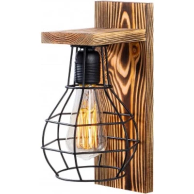 Afbeelding van Moderne Wandlamp Zwart Hout Dundee