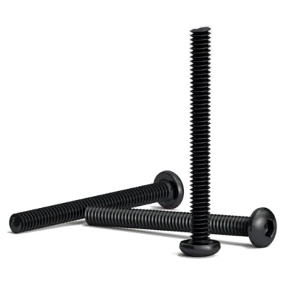 Afbeelding van Lot de 200 vis noires M2 x 20 mm avec Tête ronde hexagonale pour clé Allen en alliage d&#039;acier classe 12.9. Longueur : mm. bouton ISO 7380. Acier trempé au carbone haute dureté