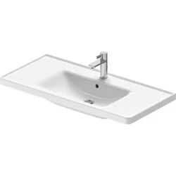 Afbeelding van Duravit D Neo wastafel 100.5x48x17cm 1 kraangat rechthoek Keramiek Wit