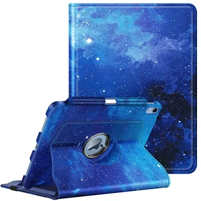 Afbeelding van Fintie iPad 10e generatie 10,9 inch roterende hoes (model 2022) met potloodhouder, 360 graden draaibare beschermstandaard, automatische slaap/wake, sterrenhemel
