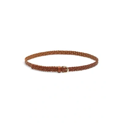 Image de PIECES Pcavery Leather Braided Slim Belt Noos Ceinture pour femme, cognac, 90