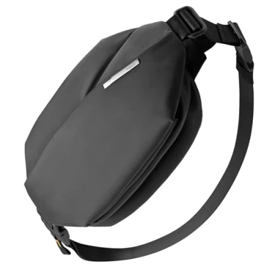 Image de Inateck sac ceinture élégant avec bandoulière réglable, à résistant l&#039;eau, pour homme et femme, noir, 4L, Décontracté