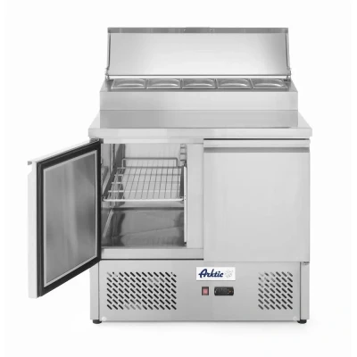 Afbeelding van Saladette 2 Deurs, Verhoogde Vitrine, 5x GN 1/6, 900x700x(H)1040mm Hendi