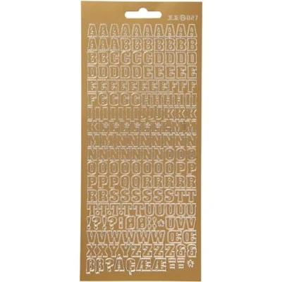 Afbeelding van Stickers vel 10x23 cm goud randen 1vel