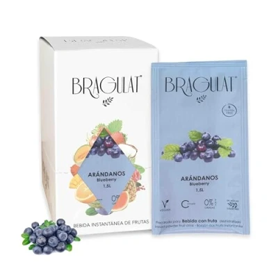 Afbeelding van BRAGULAT Bosbessendrank Instant drankjes en verfrissingen in poeder Suikervrij met vitamine C Gearomatiseerd water 15 enveloppen