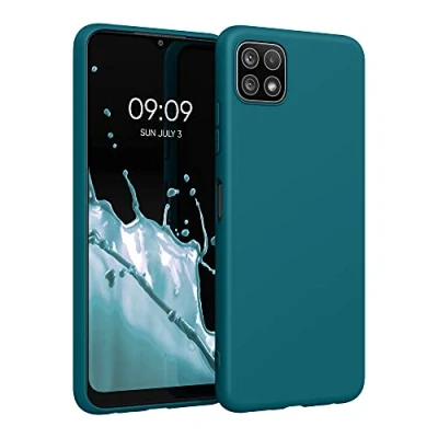 Afbeelding van kwmobile telefoonhoesje geschikt voor Samsung Galaxy A22 5G Hoesje smartphone Back cover in mat petrol