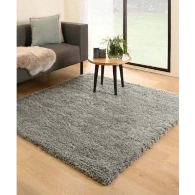 Afbeelding van Vierkant Hoogpolig Vloerkleed Cozy Shaggy Grijs 140x140 Cm