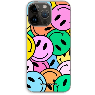 Afbeelding van Case Company® hoesje geschikt voor iPhone 14 Pro Max Smiley N1 Soft Cover Telefoonhoesje Bescherming aan alle Kanten en Schermrand