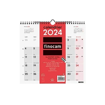 Afbeelding van Finocam, neutrale muurkalender met ruimte voor notities, januari 2024 december (12 maanden), Nederlands