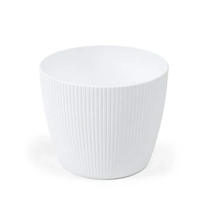 Afbeelding van Lamela Bloempot voor aroma en magnoliablanten, vensterbankhouder balkon tuin, decoratieve opbergdoos, mix! Play! (Ø 110 mm x H 84 mm, wit)