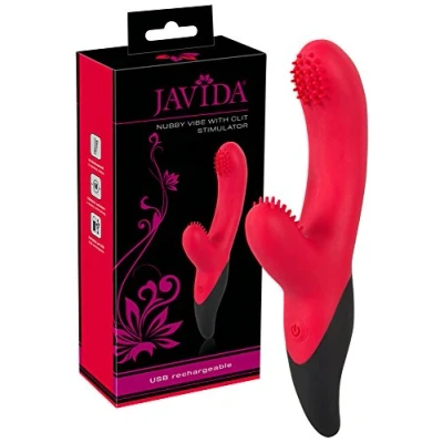 Afbeelding van Gebogen Vibrator met Clitoris Stimulator Rood