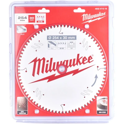Afbeelding van Milwaukee ALU Zaagblad 254 X 30 Mm Voor Hout (80 Tanden) Tbv Aluminium