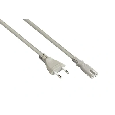 Afbeelding van C7 (recht) CEE 7/16 stroomkabel 2x 0,75mm / grijs 3 meter