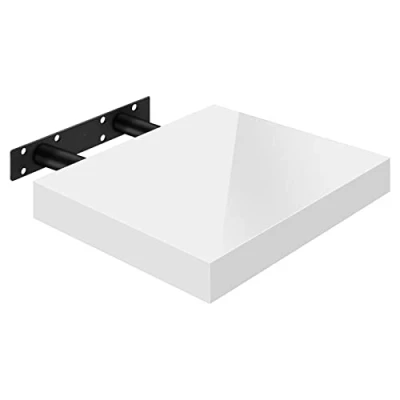 Afbeelding van WOLTU Wandrek, wandplank, zwevend rek, boekenrek, cd, dvd, houten plaat, 25 x 22,9 3,8 cm, wit RG9488ws