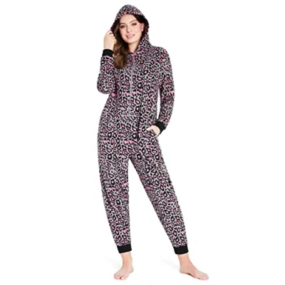 Afbeelding van Damespyjama, onesie voor dames, pyjama uit 1 stuk, van fleece, S XL.