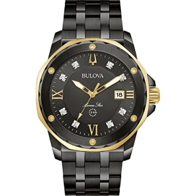 Afbeelding van Bulova Marine Star 98D176 Horloge Staal Zwart Ø 44 mm