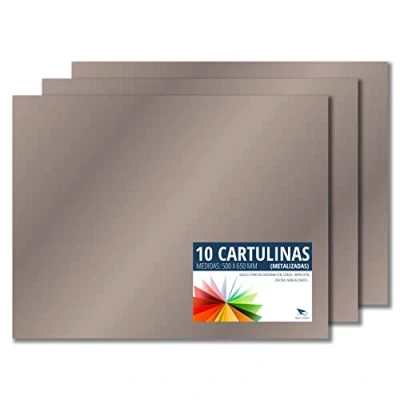 Afbeelding van Raylu Paper® Doos 50 x 65 cm, 10 stuks, 180 g/m², karton ideaal voor knutselen, kantoor, tekenen, origami (zilver metallic)