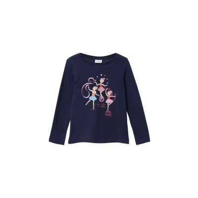 Afbeelding van s.Oliver Meisjes t shirt Maat 92/98 5836 BLUE katoen