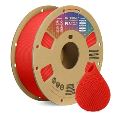 Afbeelding van OVERTURE PLA filament 1,75 mm, 1 kg, maatnauwkeurigheid +/ 0,05 mm (rood)
