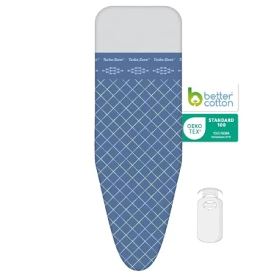 Afbeelding van Laundryspecialist Strijkplankhoes met glijzone &amp; hittebestendige parkeerzone 3 laags maat L voor een breedte van 38 tot 45 cm en lengte 120 125