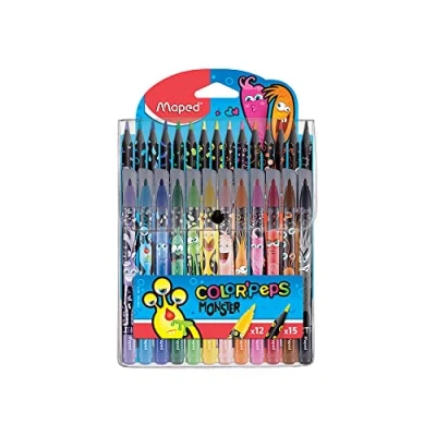 Afbeelding van Maped Combopack Monsters 12 Viltstiften+15 Kleurpotloden