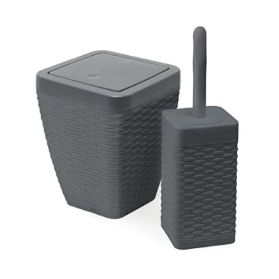 Afbeelding van Addis Mand van imitatierotan, kolen, bad en toilet set