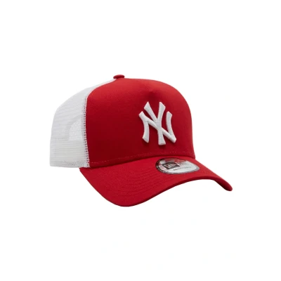 Afbeelding van New Era York Yankees A Frame Adjustable Trucker Cap Clean, Scarlet/White, One Size