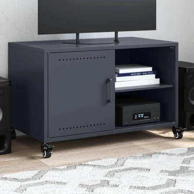 Afbeelding van Tv meubel 68x39x43,5 cm koudgewalst staal antracietkleurig