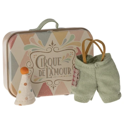 Afbeelding van Maileg poppenkleding en koffer kleine broer clown