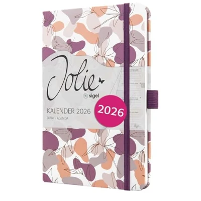 Afbeelding van SIGEL J6359 Wochenkalender Jolie 2026, ca. A5, paars wit