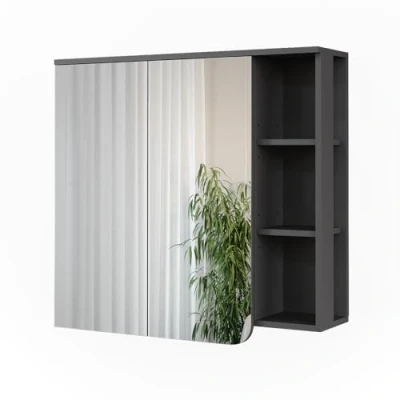 Afbeelding van Vicco KarenSpiegelkast 80 x 75 cm Antraciet/wit