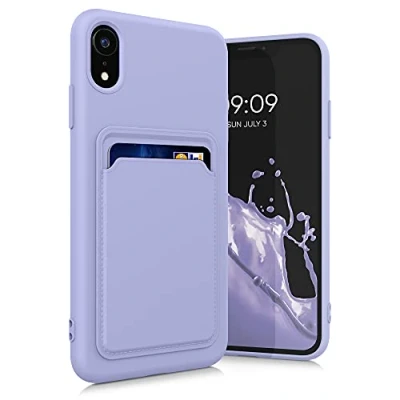 Afbeelding van kwmobile telefoonhoesje geschikt voor Apple iPhone XR Hoesje met pasjeshouder TPU case in lavendel