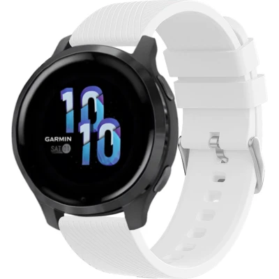 Afbeelding van iMoshion Siliconen 22 mm bandje Geschikt voor Garmin Venu 2 / Fenix 7 Pro 7s 6 Vivoactive 4 Polar Grit X Vantage M2 V2 Wit